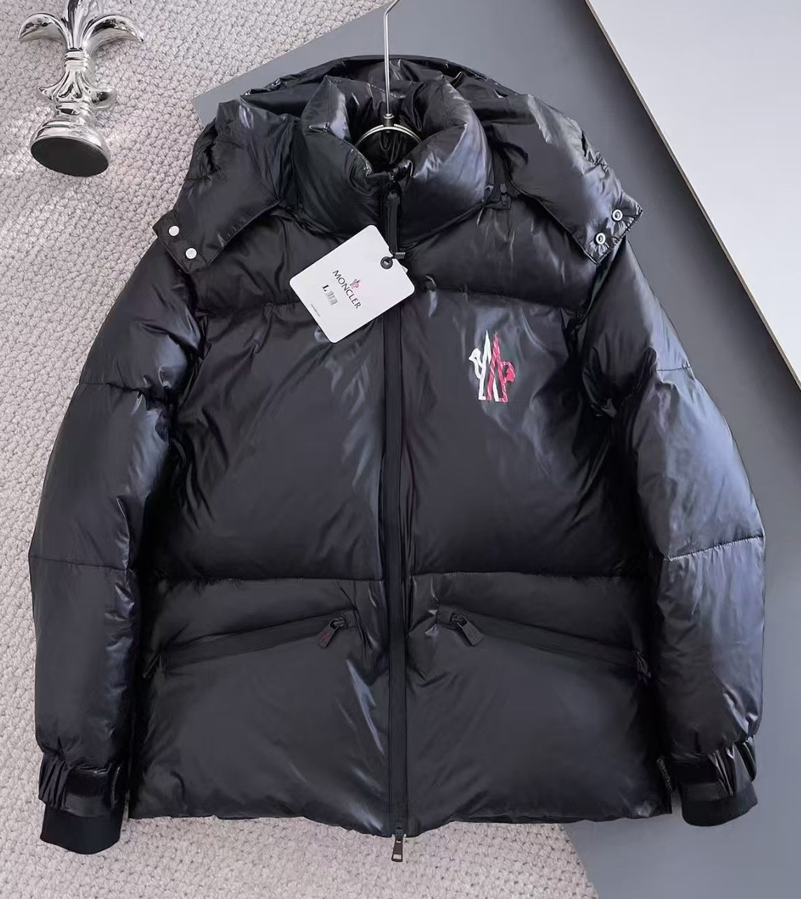 Moncler Stand-Collar Hooded Down Puffer Jacket – Black