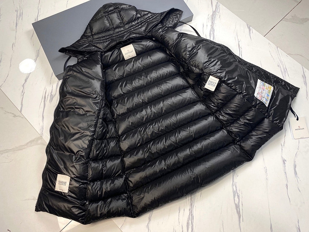 Moncler Long Hooded Down Puffer Coat – Black