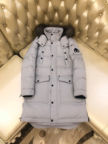 Moose Knuckles Long Hooded Parka | Light Gray