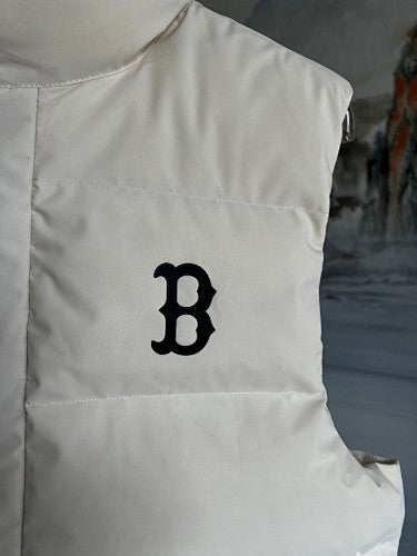 MLB Boston Red Sox Unisex Stand-Collar Down Vest – White