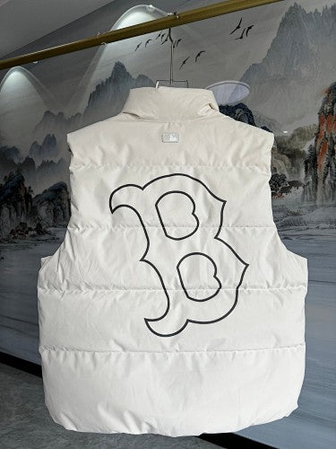 MLB Boston Red Sox Unisex Stand-Collar Down Vest – White