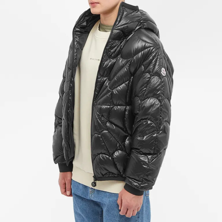 Moncler Violier Spiderweb Quilted Down Jacket – Black