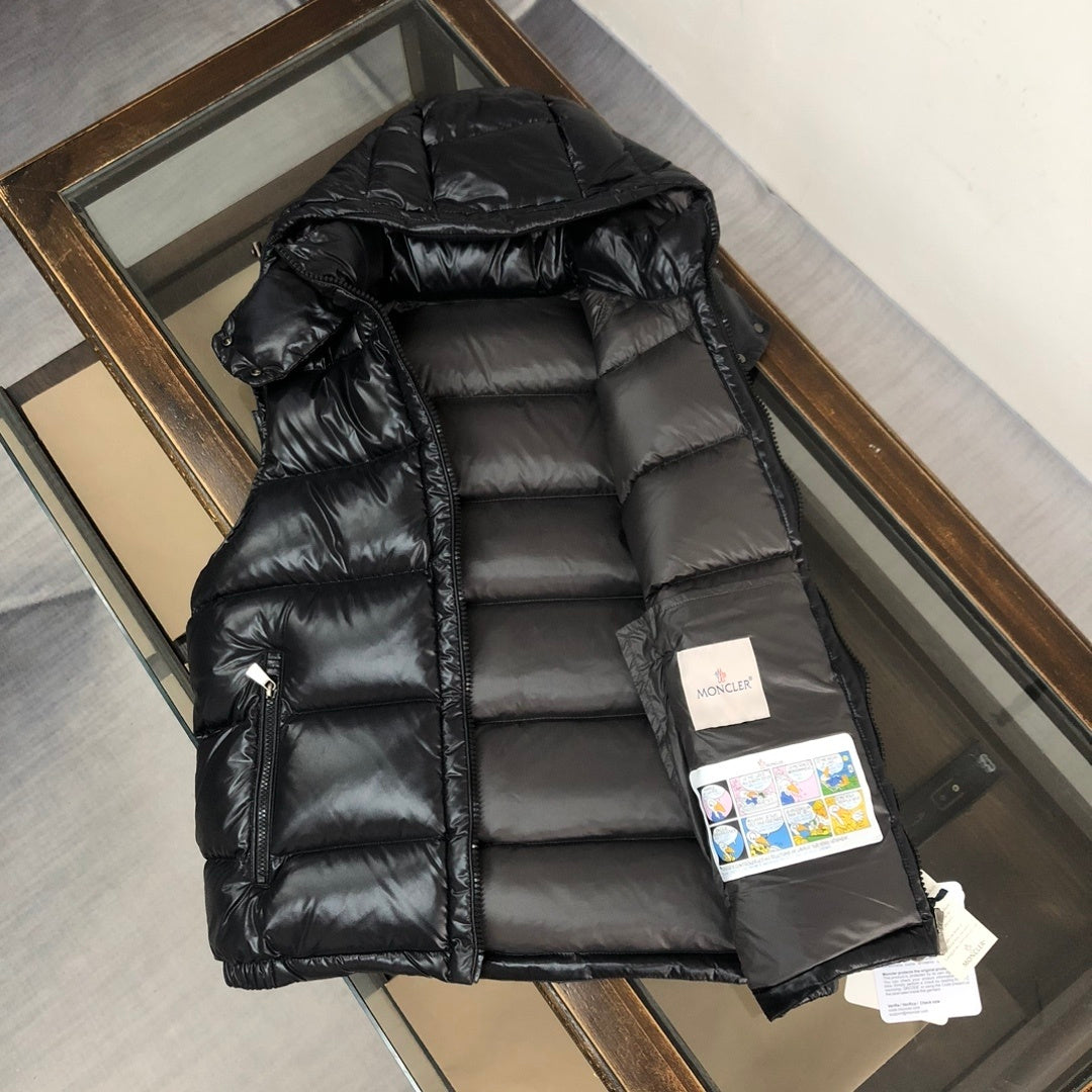 Moncler Hooded Down Vest – Black